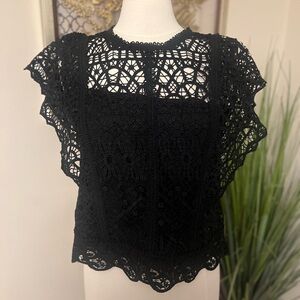 Elegant Black Lace Women's Top